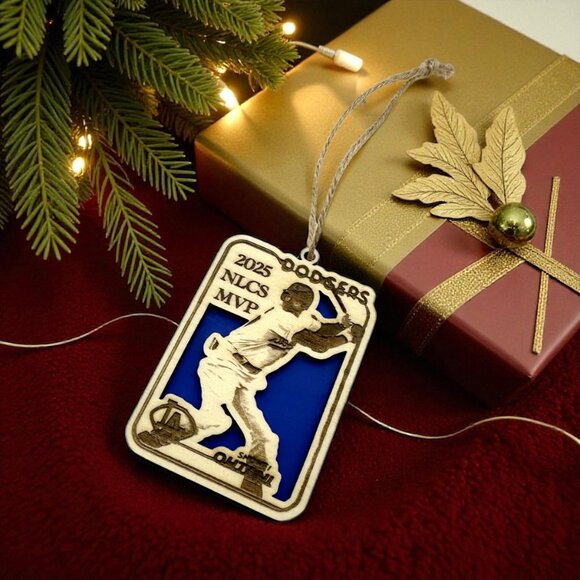 Shohei Ohtani 2025 NLCS MVP Ornament - Laser Engraved Wood Collectible - Picture 2 of 3